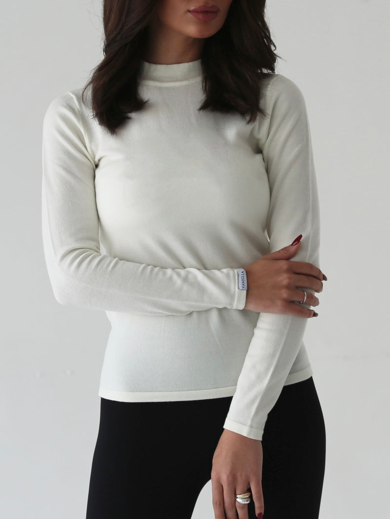 Wool highneck — Cream